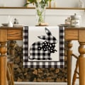 Miniatyrbilde 2 av 5: Buffalo Plaid Bunny Carrot Påske Duk, Vår Sommer Ferie Kjøkkenbord Dekor, For Innendørs Utendørs Hjemmefest Dekorasjon 13 x 72 tommer