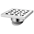 Miniatyrbillede 2 af 4: Rustfrit stål kvadratisk afløbsrist til bruseniche med stor kaliber anti-tilstopning afløb 10*10cm