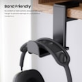 Miniatyrbild 5 av 5: Hörlurshållare för spelheadset, hörlurshållare med justerbar och svängbar armklämma, design under skrivbordet, universell passform