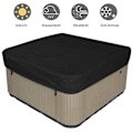 Miniatyrbillede 1 af 3: Have-a-bad-hottub-dækning 218*218*30cm Sort, 2100D Oxford stof, Vandtæt støvtæt Anti-UV, til udendørs spa-bad, udendørs spa-bad hætte
