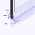 Miniatyrbillede 2 af 5: 70CM 2 stk. One Piece brusedørstætning til 4-6mm glas, foldebar brusevægstætning, erstatningstætning, lige/buet glas brusedørstætning.