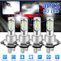 Pikkukuva 1 / 5: 4 kpl 1860 H7 80W suuren tehon LED-sumuvalaisinlamppu Auton ajovalopolttimo 6000K Valkoinen valo，HANBING