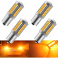 Miniatyrbillede 1 af 5: 4 stk. Amber 1156 (180 °) LED bil LED'er 900LM Super lyse blinklys for og bag 12-30V 3,6W 3,6W
