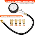 Miniatyrbilde 3 av 5: Sylinderkompresjonstester, kompresjonsmåler for bensinmotorer, 0-21 bar & 0-300 PSI med tennpluggtester og 4 M112 M14 M18 M18 adaptere