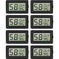 Miniatyrbillede 1 af 5: Sæt med 8 mini-hygrometre termometre Digital indendørs fugtighedsmåler med temperatursensor til drivhuse biler, hjemmekontor, Celsius (° C)