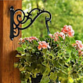 Miniatyrbillede 3 af 5: Plantevægholder, robuste hængekurve til planter, sorte hylder i jern, vægkroge til haveblomster/chips/lanterne/lys/fuglefoder
