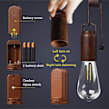 Miniatyrbild 5 av 5: 2-delad batteridriven tältlampa för sovrum, bärbar utomhus hängande retro LED-campinglampa, orkanhängande nödbelysningslykta för
