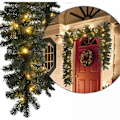 Miniatyrbilde 5 av 5: Julekrans med opplysning Juledekorasjon 270cm LED LED LED LYS GUIRLY JULEDEKORASJON Julekrans Gran Gun