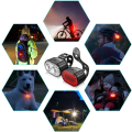 Miniatyrbilde 5 av 5: LED-sykkellys, USB-oppladbare front- og baklys, IPX5 vanntett LED-sykkellys, dobbelperlelykter, egnet for alle sykler og