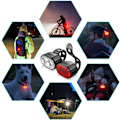 Miniatyrbillede 5 af 5: LED cykellys, USB genopladelige for- og baglygter, IPX5 vandtætte LED cykellys, dobbeltperle forlygter, egnet til alle cykler og