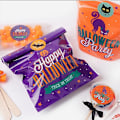 Miniatyrbillede 3 af 4: 50 stk. Halloween slikposer Cookies gavepose Halloween festdekoration slikæsker lilla