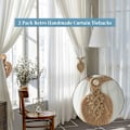 Miniatyrbillede 3 af 5: (Lys karry) Sæt med 2 gardinholdere, til boho gardiner, håndlavet holder, dekorative clips, skrivebord til kontor, hus, soveværelse, gardin