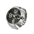 Miniatyrbilde 1 av 3: Unisex Ring Watch Kreativ Elastisk Rustfritt Stål Finger Watch Quartz Watch For Menn Kvinner Par(svart)