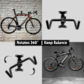 Miniatyrbild 4 av 5: Väggstöd för svängbart garagecykelställ, vertikalt ställ för garderob, mountainbikehållare, väggcykelkrok, förvaringsstöd för vadderad vertikal