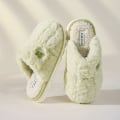 Miniatyrbillede 2 af 5: Vinter nye damer varme plys hjemmesko husholdning skridsikre bomuldssko fortykkede indendørs hjemmesko simple fashion damer hjemmesko l grøn 24.5cm