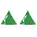 Miniatyrbillede 1 af 5: Julemandshat med glimmer, 2 stk., julehatte til teenagere og børn, juleferietilbehør, standtilbehør