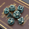 Miniatyrbillede 4 af 5: 7 Dungeons and Dragons Terninger (Blå), HNCCESG Polyhedral Terningesæt Metal Blæksprutte 3D Hul Rollespil Terninger D4/D6/D8/D10 (0-9 og 00-90)/D12/D20