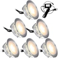 Miniatyrbillede 5 af 5: 6 Pak Indbyggede LED Terrasselys Sæt, Solsikke (Opgraderet Version) IP67 Vandafvisende Jord Udendørs, Lavspændings LED Belysning til Have, Havetrin