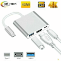 Pikkukuva 4 / 4: Type-C - HDMI + USB HD -kaapeli kaapeli-asema kaapelinmuunnin 3 in 1 4K