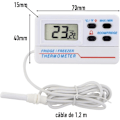 Miniatyrbillede 3 af 5: Digitalt køleskabs- eller frysetermometer - med alarm - Max min funktion - 1,2 m kabel