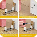 Miniatyrbild 4 av 5: Skjutdörrsgolvguide Stalldörrsgolvguide Justerbar Rullgolvguide 8 i 1 Justerbar Golvguide Vägg/Dörr Justerbar Skjutdörrsspårguide