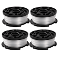 Miniatyrbilde 1 av 4: BLACK+DECKER 3-pakning med reserve trådsneller til gresstrimmer - Reflex Plus selvspolende spole - 4 x 10 m kraftig klar nylonsnor - 1,5 mm snor, A6485-XJ