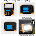 Miniatyrbillede 2 af 5: Genopladelig LED Projektør Arbejdslampe USB Vandtæt til konstruktion, Atelier Garage, Camping, Garage, Fiskeri, Vandring