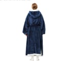 Miniatyrbilde 3 av 3: Kvinners myke, varme fleece plysj badekåpe kvinners pyjamas pyjamas loungewear pyjamas 150cm (marineblå)