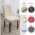 Pikkukuva 2 / 5: Pitkä ja vedenpitävä ruutukuvioinen jacquard-tuolinpäällinen - Taupe, yleiskäyttöinen ja kestävä tuolinpäällinen, sopii kodin, hotellin ja t:n sisustukseen