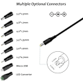 Miniatyrbild 2 av 4: 30W AC till DC Adapter Universell Sektor 3V 4.5V 5V 6V 7.5V 9V 12V, Multi-spänningsadapter med 8 DC-kontakter för hushållselektronik