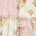 Miniatyrbillede 2 af 5: 150x200cm sengetæppe, blødt og behageligt til 1 person, lyserødt blomsterprint quiltet, ægte patchwork, egnet til alle årstider.