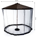 Miniatyrbillede 3 af 5: Myggenet diameter 3m x højde 2.3m, cylindrisk myggenet til parasol med lynlås og sort ballast
