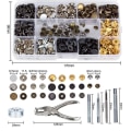 Miniatyrbilde 2 av 5: 120 stk trykknappersett hule solide trykknapper metallspenne ringknapper syhåndverk 12,5 mm (Type2)