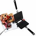 Miniatyrbillede 1 af 5: Overlegne vaffelplader, non-stick teflonbelægning med dyb fyldning af traditionelt belgisk vaffelrum for nem rengøring, madlavningsredskab waf