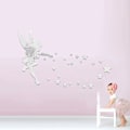 Miniatyrbillede 3 af 5: Vægsticker Fe Fairy og Stjernemønster Stickers Akryl Spejl Sølv 3D Stikers Vægmalerier Dekoration Til Stue Soveværelse Soveværelse