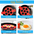 Miniatyrbilde 4 av 5: Silikon eggform, 3 stk hjerte, rund og stjerneformet pannekakeform for å spare koketid, isolert kakeform for rask og enkel eggkoking