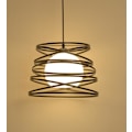 Miniatyrbilde 1 av 3: Hengende lampe, lysekroneEnkel og kreativ LED smijern lysekrone (svart bue enkelt hode)
