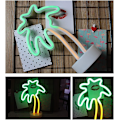 Miniatyrbild 2 av 4: Neonljusskylt, LED-kokosnötsträd nattljusskyltar, neon USB/batteridriven väggdekor för festfödelsedag, barnrum, bröllop,