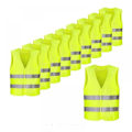 Miniatyrbillede 1 af 5: Sjælden perle Advarselsvest / Gul neon sikkerhedsvest med fluorescerende striber, 10 stk.
