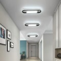 Miniatyrbilde 2 av 5: Moderne LED-taklampe, 24W 1800LM rektangulær taklampe, kaldt hvitt lys 6000K akryl taklampe for stue, soverom, kjøkken, gang