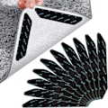 Miniatyrbild 1 av 5: 10-pack halkfria Rug Stippers (trapezformade 130x25x2mm), återanvändbara matthörnklämmor, starka mattunderlägg för trä- och hårda golv, anti-curl