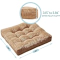 Miniatyrbilde 3 av 5: Komfort Memory Foam Meditasjonsgulvpute 2-delt sett, Voksen Student Kvadratisk Stor Pute, Tuftet Kordfløyel Gulvmatte for Balkong Utendørs Tatami Li
