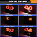 Miniatyrbillede 4 af 5: Baglygte til motorcykel med universal LED, blinkende, dobbelte trailerlygter, bremselys, nummerpladeholder