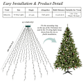 Miniatyrbilde 2 av 5: Juletre lyslenke 2 m x 16, 400 LED (1-2,4 m), 8 moduser, juledekorasjon for hus, hage, terrasse (varm hvit)