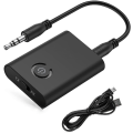 Miniatyrbillede 1 af 5: Bluetooth 5.0 Adapter Transmitter, Trådløs bærbar 2 i 1 Bluetooth Transmitter og modtager, Stereo 3,5 mm Jack Bluetooth Audio Adapter, Til hovedtelefoner