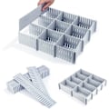 Miniatyrbillede 1 af 5: Skuffesorter, (Grå) 24 stk. Skuffeskiller, Justerbar, Skuffesektionsopdelere til Undertøj, Strømper, Kontorartikler osv.