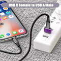 Pikkukuva 3 / 5: Violetti - 3 pakkausta USB C naaras - USB A uros -sovitin, muuntaja C Ch