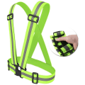 Miniatyrbilde 1 av 5: 3M Refleksvest - Kryssstriper med justerbare flettede Hi Vis-stropper for løping, sykling og gåing - Laget med 3M Scotchlite