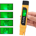 Miniatyrbilde 1 av 5: Digital TDS-tester, bærbar penn + pH-papir, vannkvalitet TDS EC temperatur renhetsmåler Temp PPM-tester termometer for vann, 4 skjermmodus