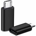 Pikkukuva 1 / 5: 2 kpl USB C -sovitin, micro USB - USB C, USB C - micro USB -liitin, Type C FEM Type CUM USB -urosliitin PC:lle, Galaxy, Mate jne. (musta)